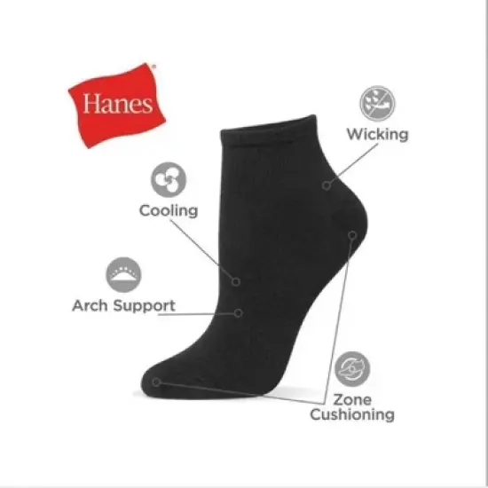 Hanes Premium Women's 6pk Cushioned Ankle Socks - 5-9 image {2}