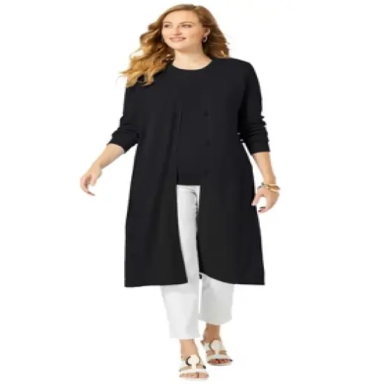 Jessica London Women&rsquo;s Plus Size Fine Gauge Duster Cardigan image {2}