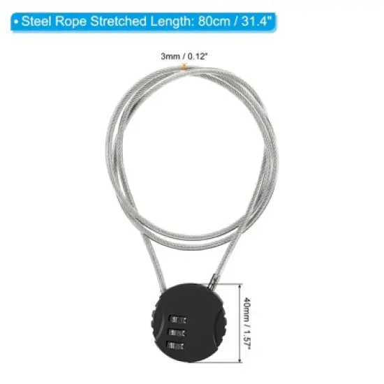 Unique Bargains Gym Locker Small 3 Digit Padlock Combination Locks image {1}