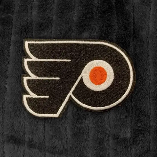NHL Philadelphia Flyers Ribbed Robe: Midweight Polyester, Team Logo, Adult Sizing image {2}