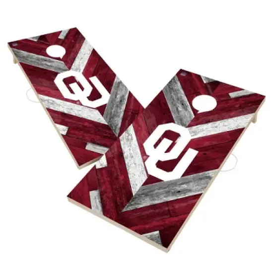 NCAA Oklahoma Sooners 2'x4' Solid Wood Cornhole Board image {1}