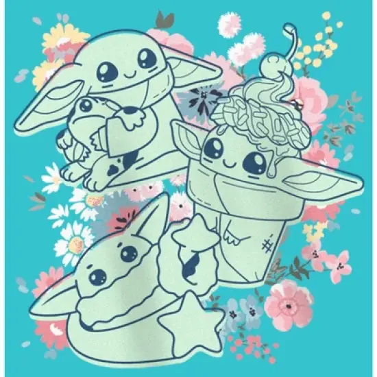 Girl's Star Wars: The Mandalorian Spring Cute Grogu Sunday Surprise T-Shirt image {1}