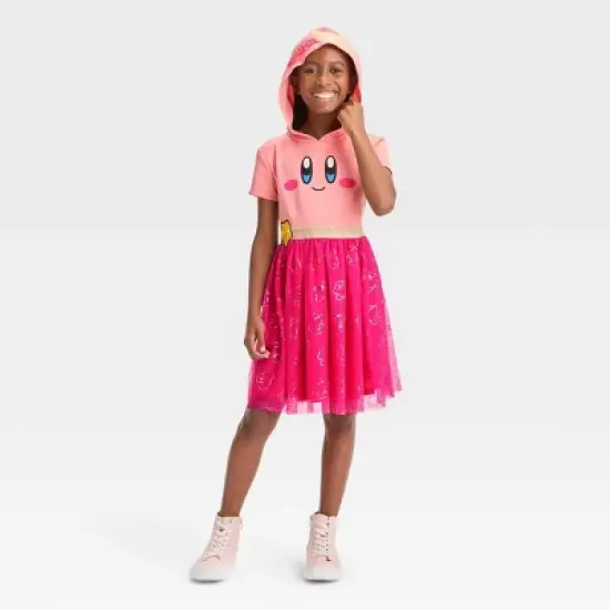 Girls' Kirby Hooded Cosplay Dress - Pink image {2}