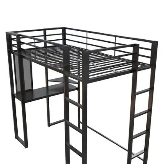 Twin Adele Loft Bed with Desk Black - Room & Joy image {7}