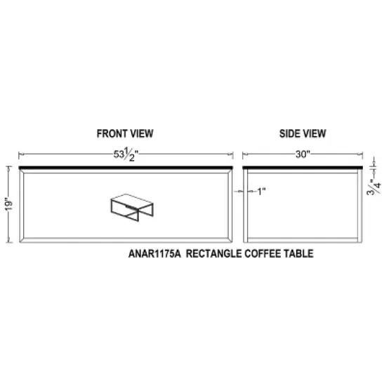 54" Wide Arcadia Acacia Wood Coffee Table Antiqued Mocha - Alaterre Furniture: Industrial, Trestle Base, Stained Wood image {7}