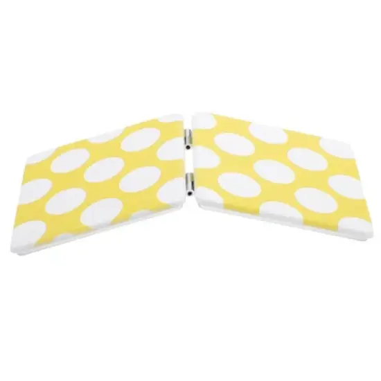 Unique Bargains Folding Makeup Mirror Yellow White 1 Pc image {4}