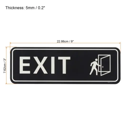 Unique Bargains Acrylic Smooth Self-Adhesive Decor Office Business EXIT Sign image {1}