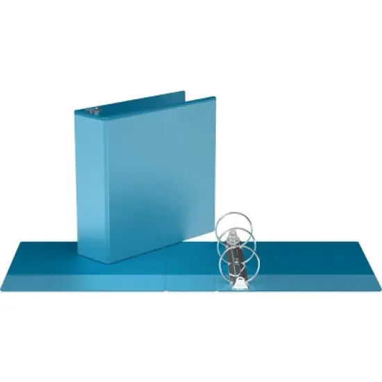 3" Premium Round Ring Binder 6pk Customizable View Turquoise Blue - Easyview image {1}