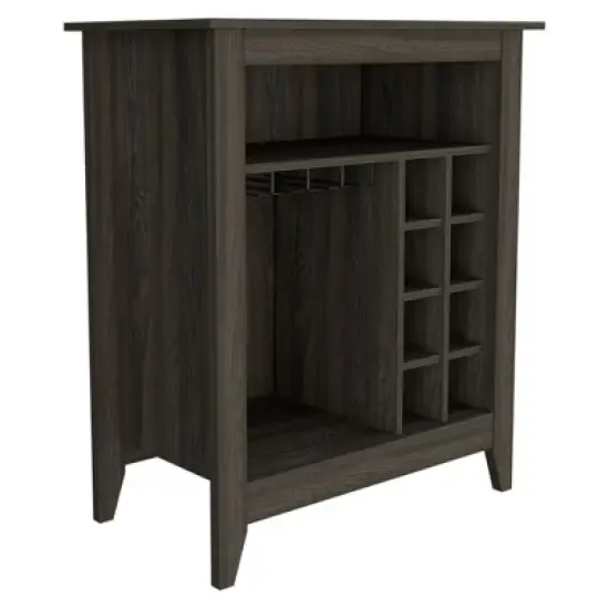 Gulches Carbon Espresso Bar Cabinet: Stylish Storage & Wine Rack image {5}