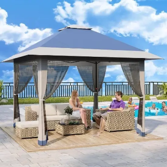 GustoWave 13x13FT Pop-Up Gazebo, Instant Canopy for Patio, Backyard image {4}