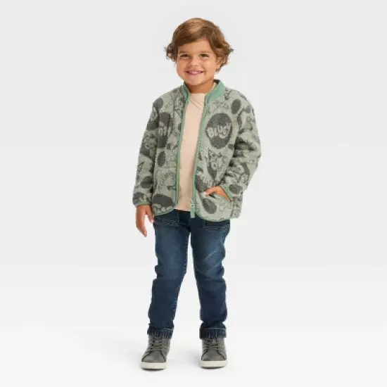 Toddler Boys' Bluey Printed Cardigan - Olive Green image {2}