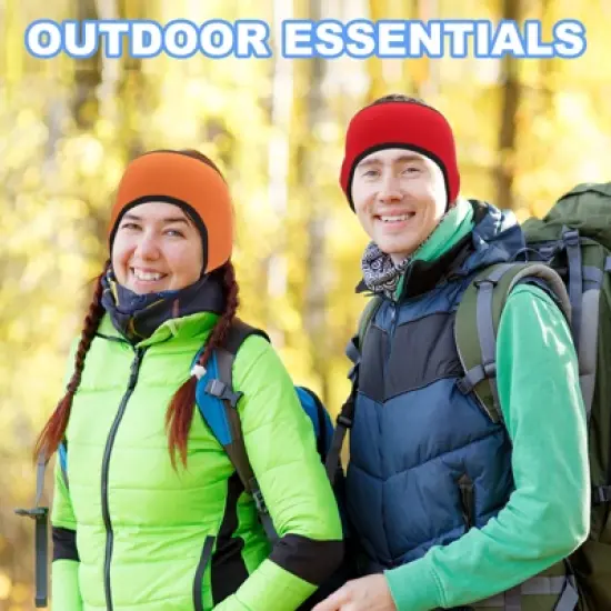 Unique Bargains Stretchy Winter Running Sweatband with Button Ear Warmer Headband image {3}