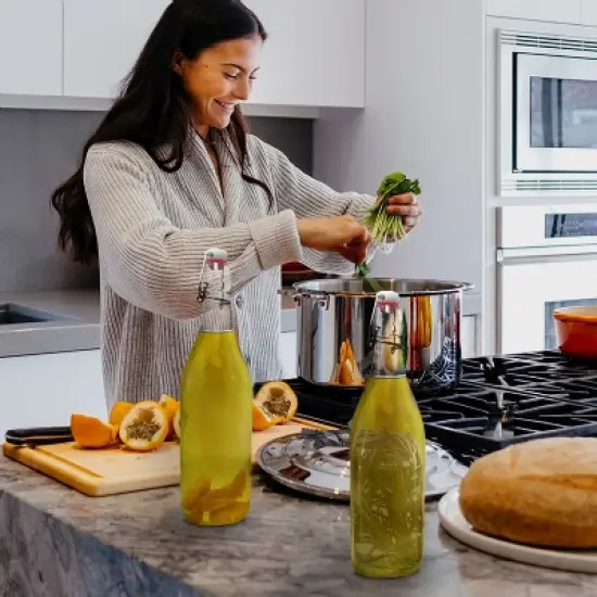 Nevlers Round Airtight Swing Top Bottles - Glass 17oz (6pk) image {9}