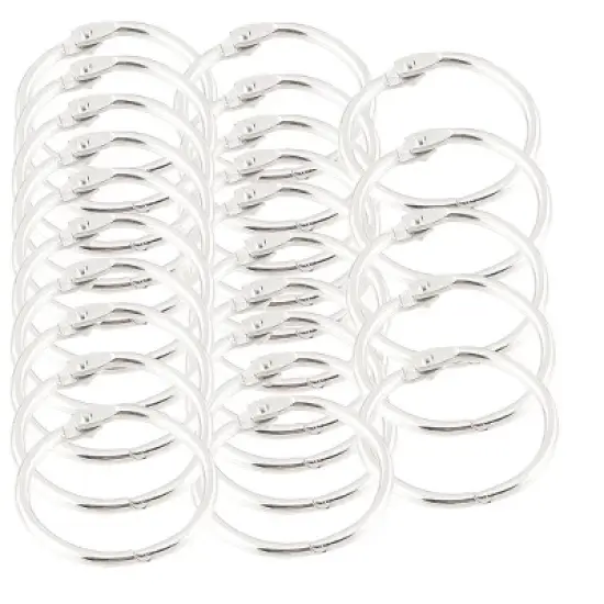 Unique Bargains Metal Loose Leaf Book Rings 20 Pcs Silver Tone image {4}