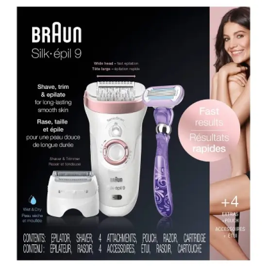 Braun Silk-epil 9-870 3-in-1 Women's Cordless Wet & Dry Epilator + 5 Extra Accessories image {3}