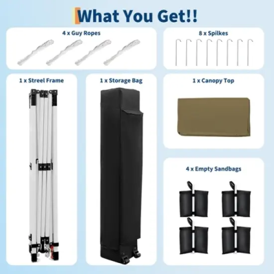 Pop Up Canopy Tent Outdoor Canopy with No Removable Sidewall One-Person Set Up Heavy Duty Commercial Instant Tent Shelter image {5}