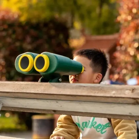PLAYBERG Green and Yellow Plastic Outdoor Gym Playground Pirate Ship Double Telescope, Kids Treehouse Toy Accessories Binocular image {4}