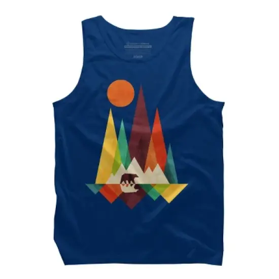 Men's Design By Humans Mountain Bear By radiomode Tank Top image {10}