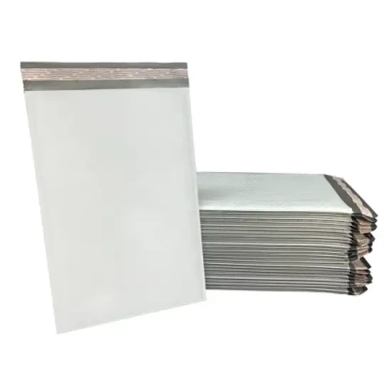 UOFFICE Pack of 50 Poly Bubble Mailer Bags 8.5"x14.5" #3 White Self-Sealing Envelopes image {9}
