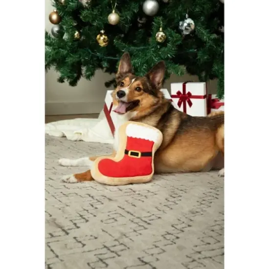 Midlee Santa Boot Sugar Cookie Dog Toy image {6}