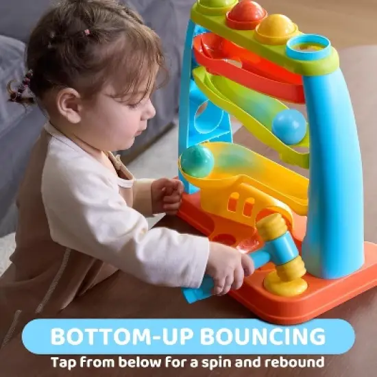 Joyfy Montessori Toy Kids Pound Ball Learning Station, Interactive Ball Drop Toy for Easy Grabbing, Birthday Christmas Gift for Baby Boy Girl image {6}