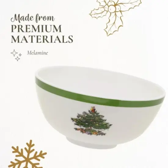 Spode Christmas Tree 6-Inch Melamine Bowls - Set of 4 Festive Bowls for Soup, Dessert, Holiday Dishes - Durable, Dishwasher Safe - Versatile Tableware image {3}