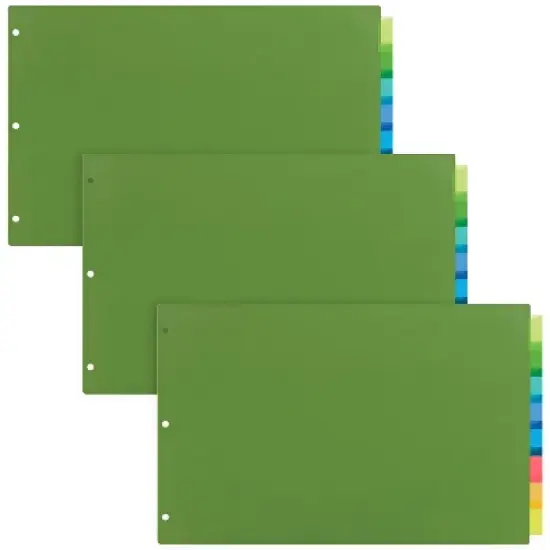 Avery Dividers for 3 Ring Binders, 8-Tab Binder Dividers, 11" x 17" Plastic Binder Dividers, Insertable Big Tab, Multicolor, 3 Sets (11256) image {7}