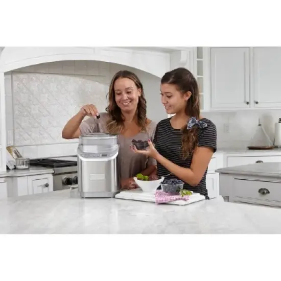 Cuisinart Cool Creations Electronic Ice Cream Maker - Brushed Metal- ICE-70P1: 2-Qt Stainless Steel, 25-Min Cycle, 300W image {7}