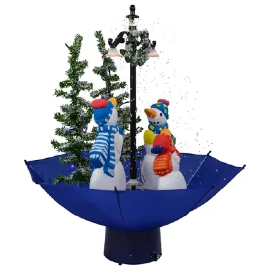 Northlight 30" Lighted Musical Snowing Snowman Family in Umbrella Base Christmas Decoration image {3}