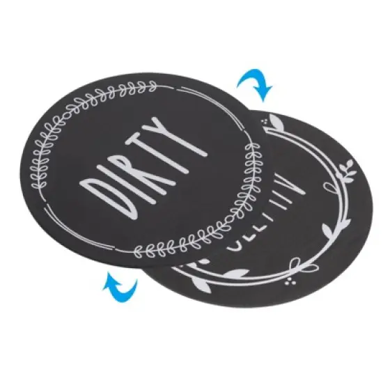 Unique Bargains Dual Side Round Dishwasher Clean Dirty Sign Magnet 2 Pcs image {4}