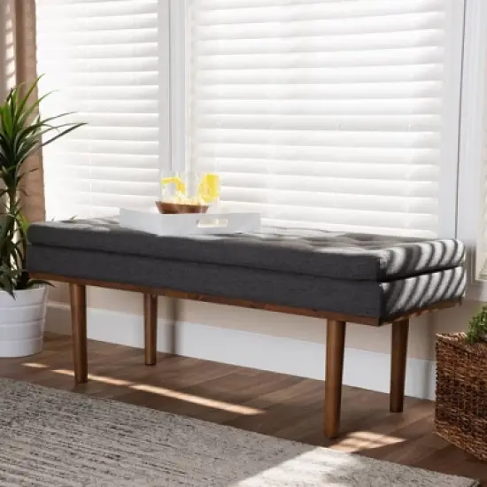 Arne Walnut Finished Bench - Baxton Studio image {5}
