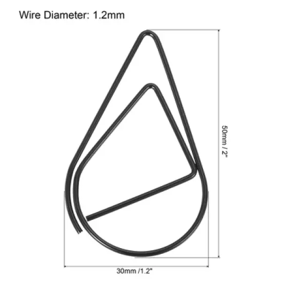 Unique Bargains Drop-Shaped Metal Prevent Tearing Pages Home Office Paper Clip 60 Pcs image {1}