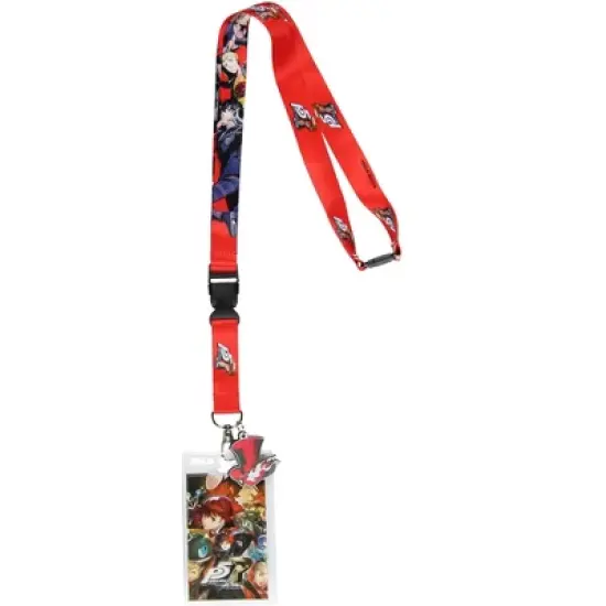 Persona 5 Royal Lanyard Badge Holder with 2" Tophat Phantom Thieves Pendant image {4}