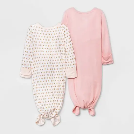 Baby Girls' 2pk Modal Tie NightGown - Cloud Island&trade; Pink image {1}