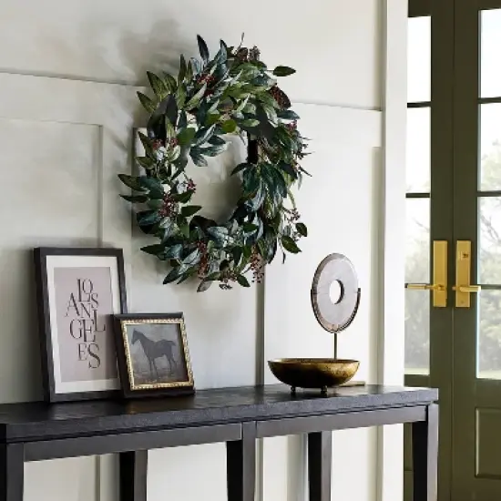 11" x 14" Los Angeles Framed Under Glass with Mat Dark Wood - Threshold&trade; designed with Studio McGee: Modern Typography Wall Decor image {1}