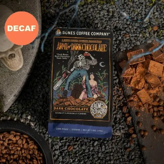 Bones Coffee Company Army of Dark Chocolate Decaf 12 oz (Whole Bean) image {3}