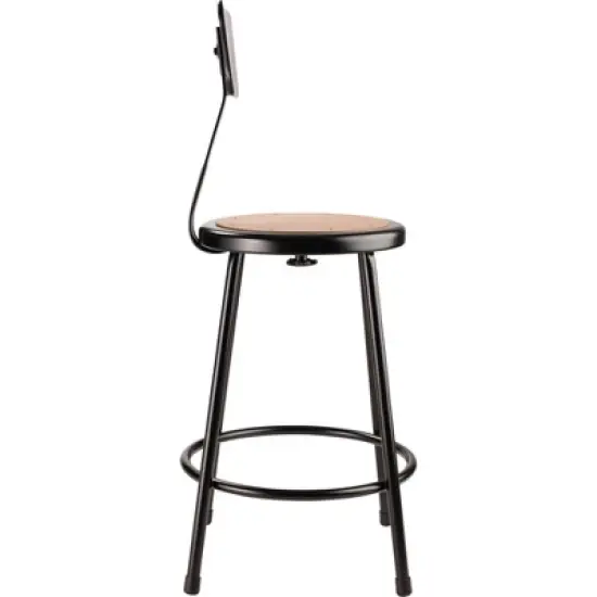 2pk 24" Heavy Duty Steel Counter Height Barstool with Backrest Black - Hampden Furnishings image {3}