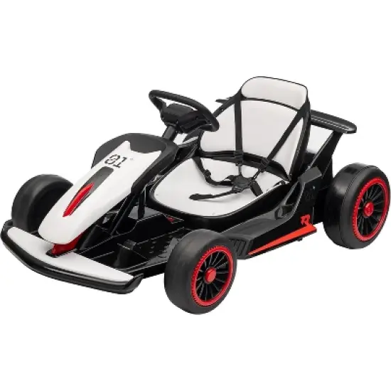 Go Kart, Electric Drift Kart Car with Adjustable Seat, 24V 7Ah Outdoor Ride On Toy, 8.1 MPH, LED Lights, Toy Race Car for Kids 6-12 Years Old image {14}