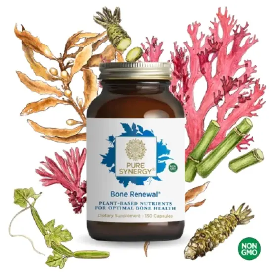 Pure Synergy Bone Renewal&reg; &ndash; Plant-Based Calcium, D3 & Minerals for Bone Strength & Mobility | 150 Capsules image {1}