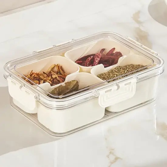 Cheer Collection Airtight 4 Compartment Modular Food Container with Removable Nesting Cups image {6}
