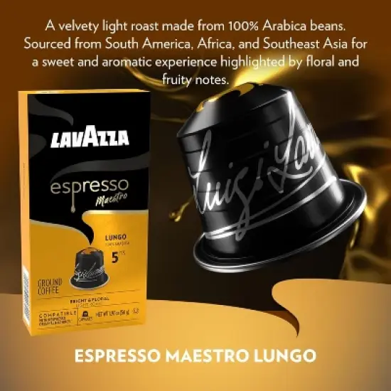 Lavazza Espresso Variety Pack of Aluminum Capsules Compatible with Nespresso* Original Machines, Contains Light, Medium, and Dark Roast (60 Capsules) image {4}