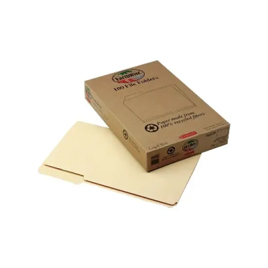 Pendaflex Earthwise 100% Recycled Paper File Folder 1/3 Cut Legal Manila 100/Box 76520 image {1}