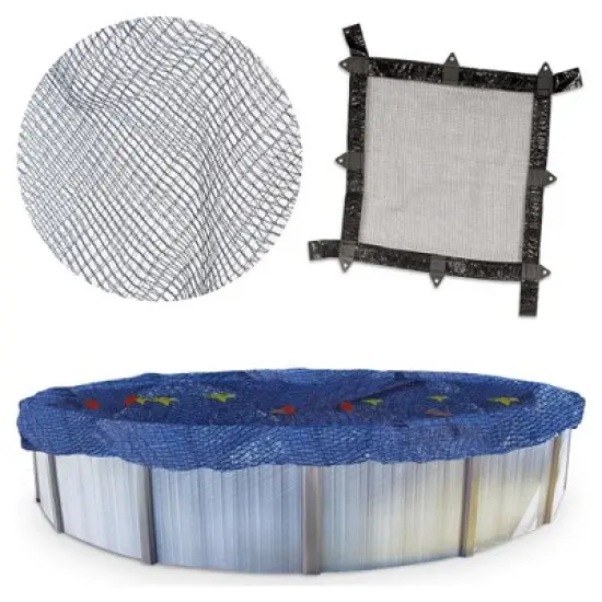 Swimline Hydrotools Leaf Net Heavy Duty Winter Leaf Net Pool Cover for 33 Ft Above Ground Swimming Pools, Oval Design, Black image {6}