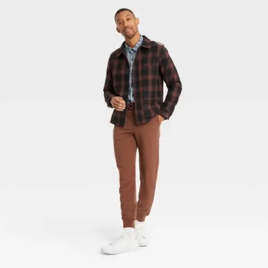 Houston White Adult Lightweight Plaid Chore Jacket - Brown  image {2}