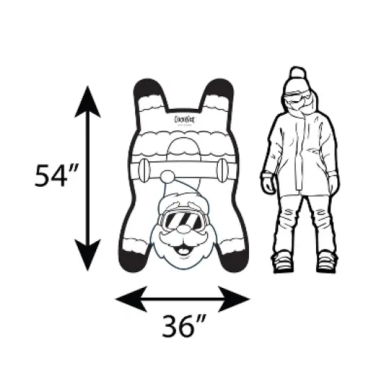CocoNut Outdoor Winter Snow Tube 54" Jumbo Inflatable Sled - Santa Claus image {2}