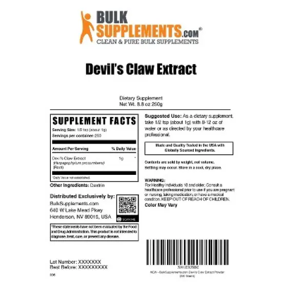 BulkSupplements Devil's Claw Extract Powder image {5}