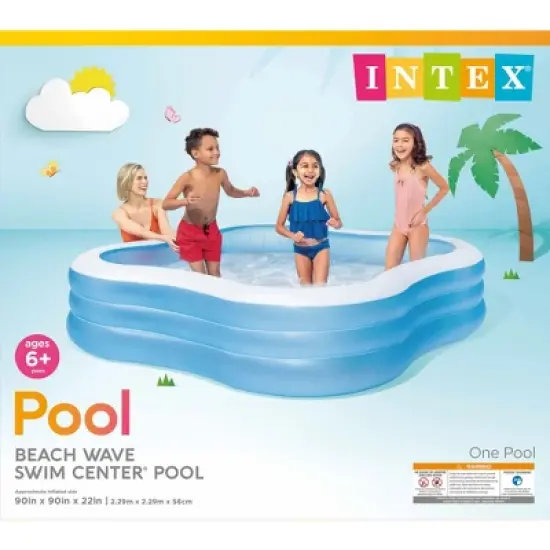 Intex 57495EP 90" X 90" X 22" Swim Center Family Pool Assorted Colors image {4}
