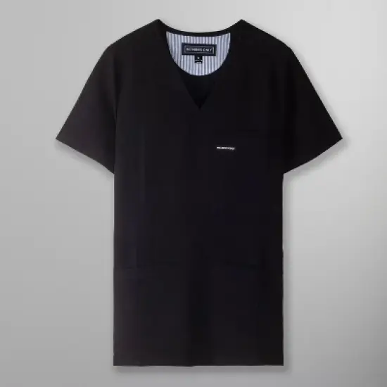 Members Only Siena V-Neck Scrub Top for Women With Double Chest And Waist Pockets image {5}