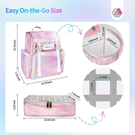 SAVILAND Nail Polish Organizer Bag: PU Leather Nail Kit Organizer image {5}