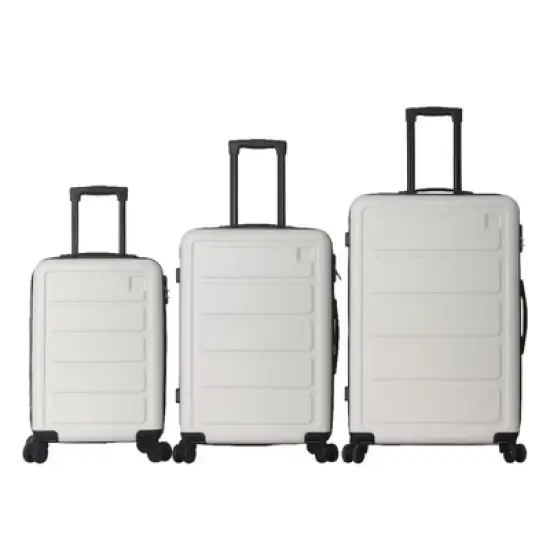 NAYSAYE Luggage ABS Hardshell 3 Piece Spinner Set with TSA Lock and Spacious Interior for Travel, White, 19.88"*10.63"*29.92" image {5}